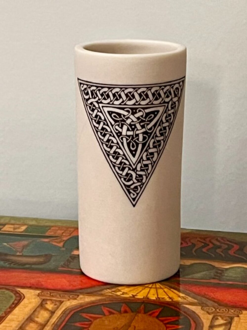 Porcelain Celtic Art Small Vase, 3-1/2"